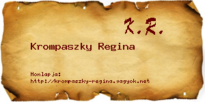 Krompaszky Regina névjegykártya